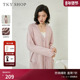 SHOP慵懒温柔风粉色针织开衫 2025年春季 新款 TKY 长款 宽松外套女