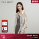 SHOP翻领印花长袖 衬衫 女秋季 TKY 新款 宽松防晒外套女微透薄衬衣