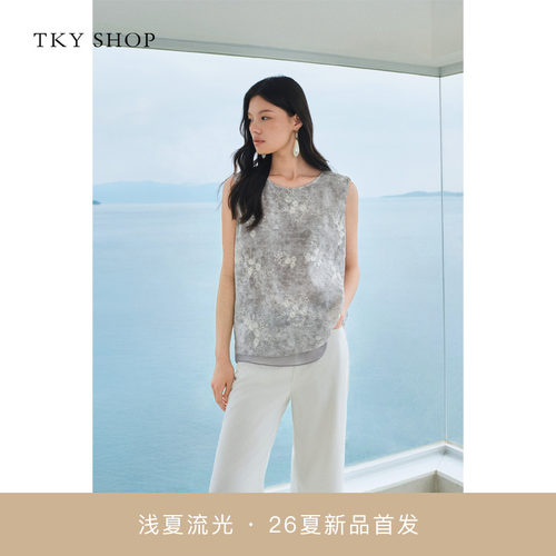 TKYSHOP新中式刺绣无袖上衣
