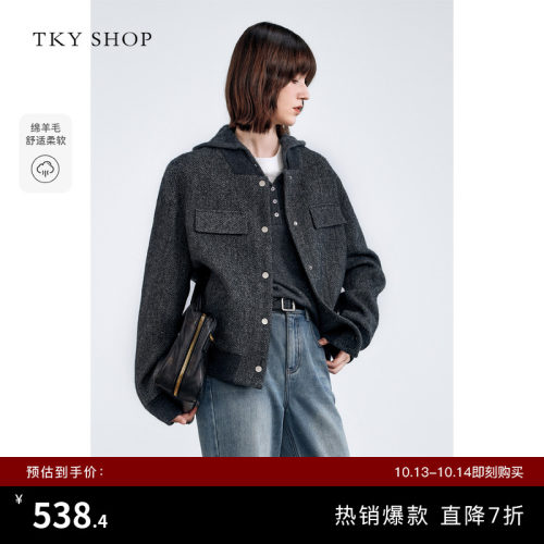 TKYSHOP老钱风复古羊毛短外套
