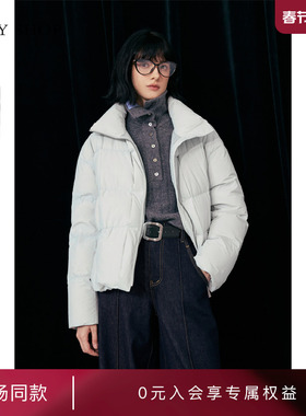 [商场同款]TKY SHOP时尚立领羽绒服2025冬新款鹅绒服10I1HA04R112