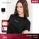 T恤女修身 TKY SHOP黑色圆领短袖 百搭字母印花薄上衣松弛通勤穿搭