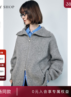 [商场同款]TKY SHOP全羊毛针织衫2024冬新款开衫外套10H1MA02S121