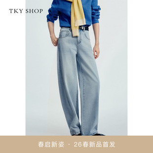 高腰阔腿裤 10J1OA03B048 2026春新款 SHOP弯刀牛仔裤 商场同款 TKY