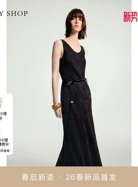 [商场同款]TKY SHOP无袖真丝连衣裙2026春新款A字裙10J1YA06C018