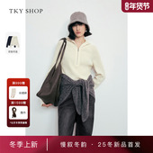 商场同款 TKY SHOP连帽拉链针织衫 2025冬新款 毛衣10I1MA01P023