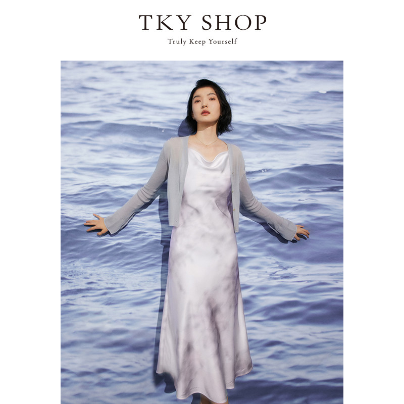 TKYSHOP人鱼姬荡领吊带连衣裙