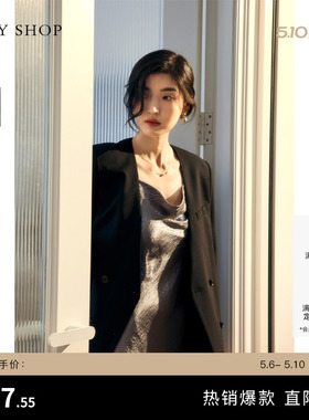 TKY SHOP高级感黑色西装外套女韩版宽松小个子西服简约通勤短外套