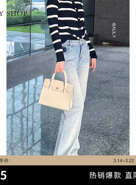 TKY SHOP高腰阔腿牛仔裤女夏季复古水洗蓝小个子直筒裤薄款透气