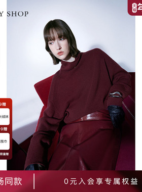 [商场同款]TKY SHOP毛针织衫女24冬新款安可拉红毛衣10H1MA03S132