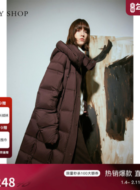 TKY SHOP立领连帽鹅绒服女2025冬季新款羽绒服深咖啡保暖厚外套