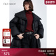 TKY SHOP收腰大翻领羽绒服女2025冬新款 防风保暖厚外套黑色鸭绒服