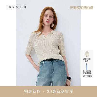 TKYSHOP短袖polo领针织衫