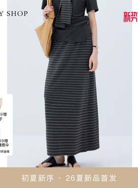 [商场同款]TKY SHOP简约条纹半身裙女2026春新款长裙10J1TA01E065