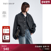 羊毛大冬季 TKY SHOP短款 辛苦保暖加厚毛呢外套老钱风通勤短外套