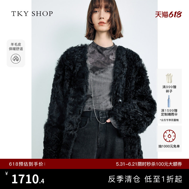 [反季专区]TKY SHOP托斯卡纳皮毛一体外套女气质皮草加厚保暖外套
