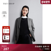 SHOP休闲西装 外套女2025秋季 新款 TKY 长袖 西服小个子上衣灰色便西