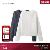 TKY 宽松内搭上衣 保暖山羊绒打底衫 SHOP圆领羊绒毛套衫 2025秋新款