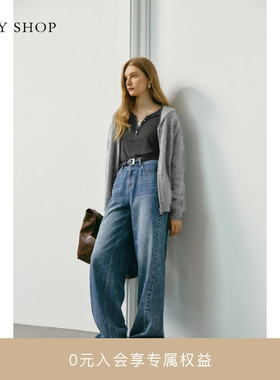 [商场同款]TKY SHOP全棉牛仔长裤女2025秋新款显瘦10I1OA03L039