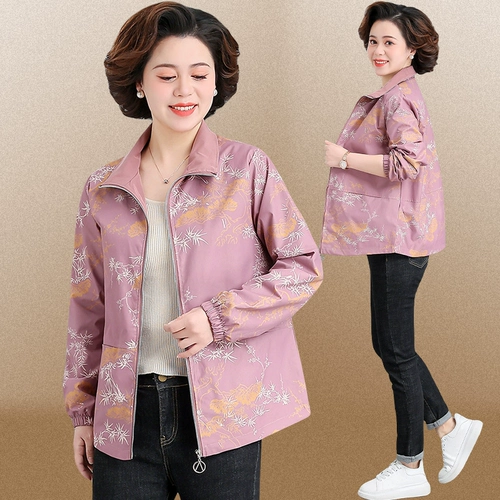 Осенняя тонкая куртка для матери, демисезонный плащ, в западном стиле, для среднего возраста