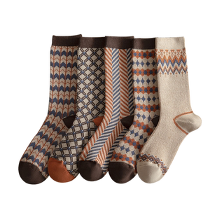 费尔岛中筒袜女袜堆堆袜秋季款双针双路长袜复古风穿搭ins潮