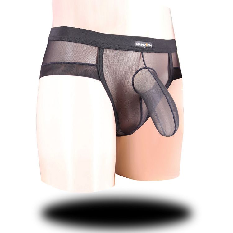 大象鼻子男士低腰网纱三角内裤