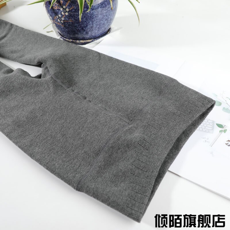 秋冬加绒螺纹棉裤日系白色外穿