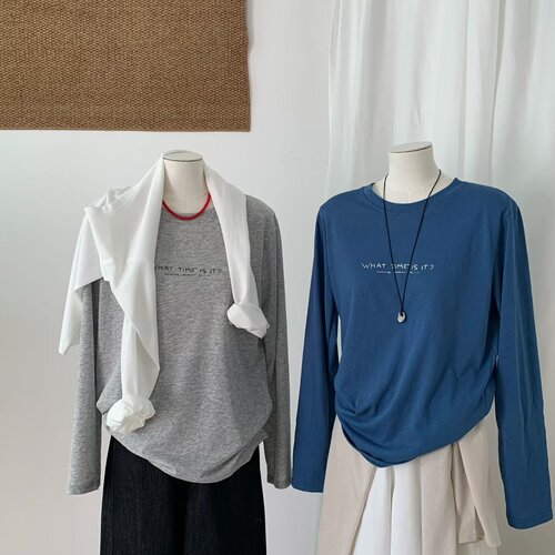 oneseven天丝雪花棉长袖T恤女