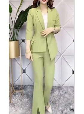 今年流行特惠88516大爱美依缘2025春夏新款翻领西服两件套不规则