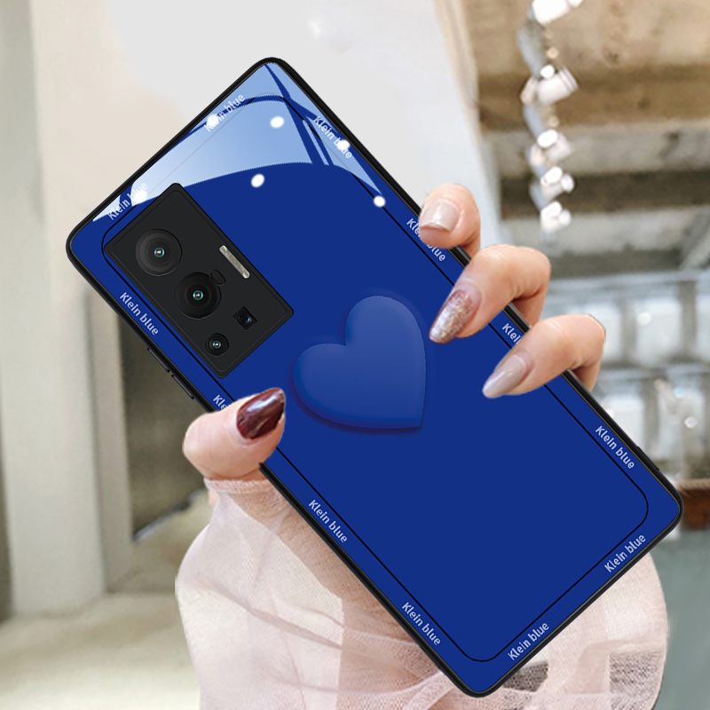 克莱因蓝爱心适用于vivox70手机壳x60新款s9网红x70pro气质x50女神x30
