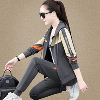 Осенний комплект с капюшоном, куртка, штаны, 3 предмета, короткий рукав