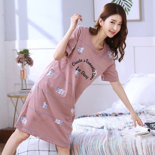 可爱卡通短袖睡裙女士休闲家居服