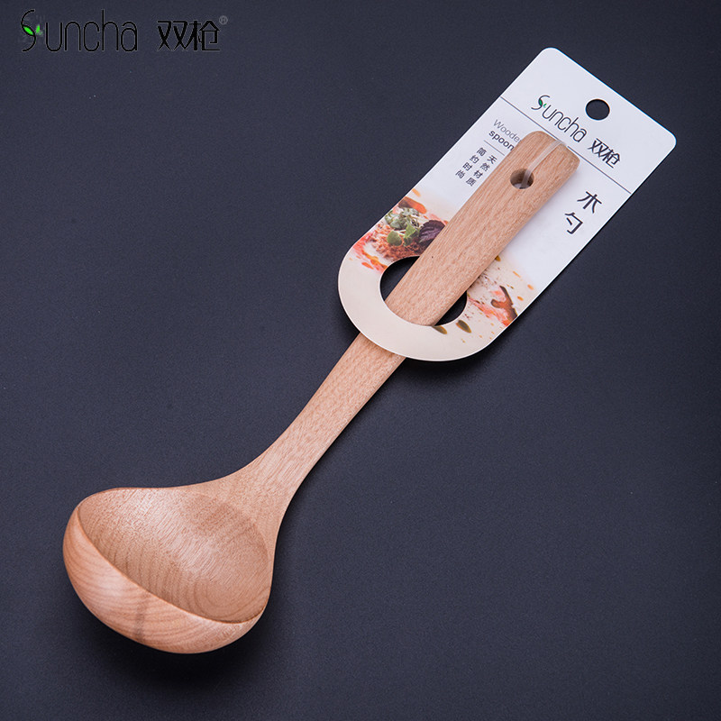 双枪不粘锅无漆无蜡鸡翅木勺子