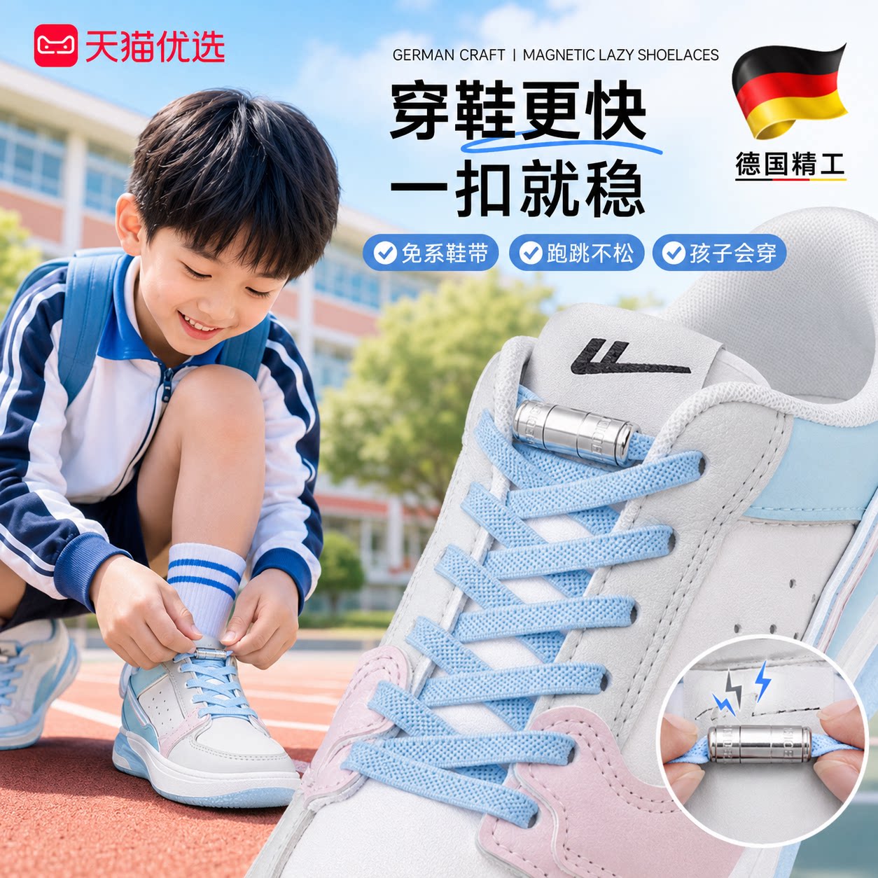 【央ma力荐】免绑弹力鞋带