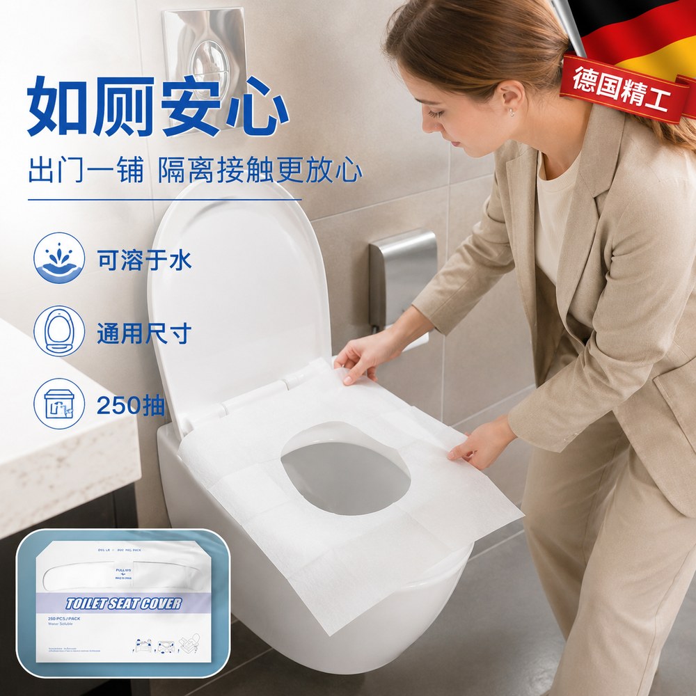 可溶水一次性马桶垫纸贴