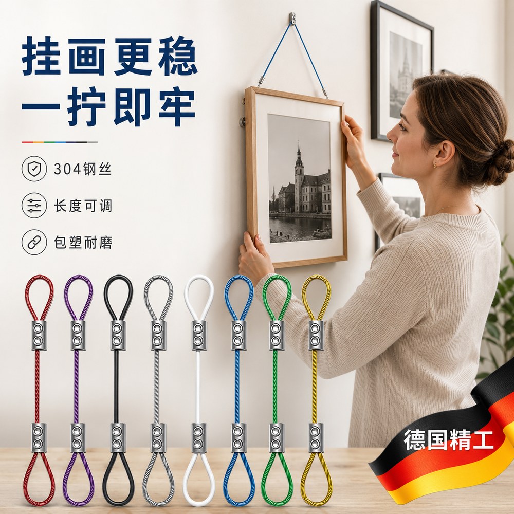 德国精工彩色包塑钢丝吊