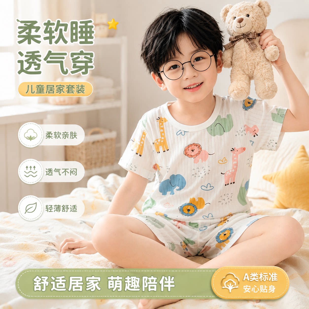 新款儿童夏季短袖薄款空