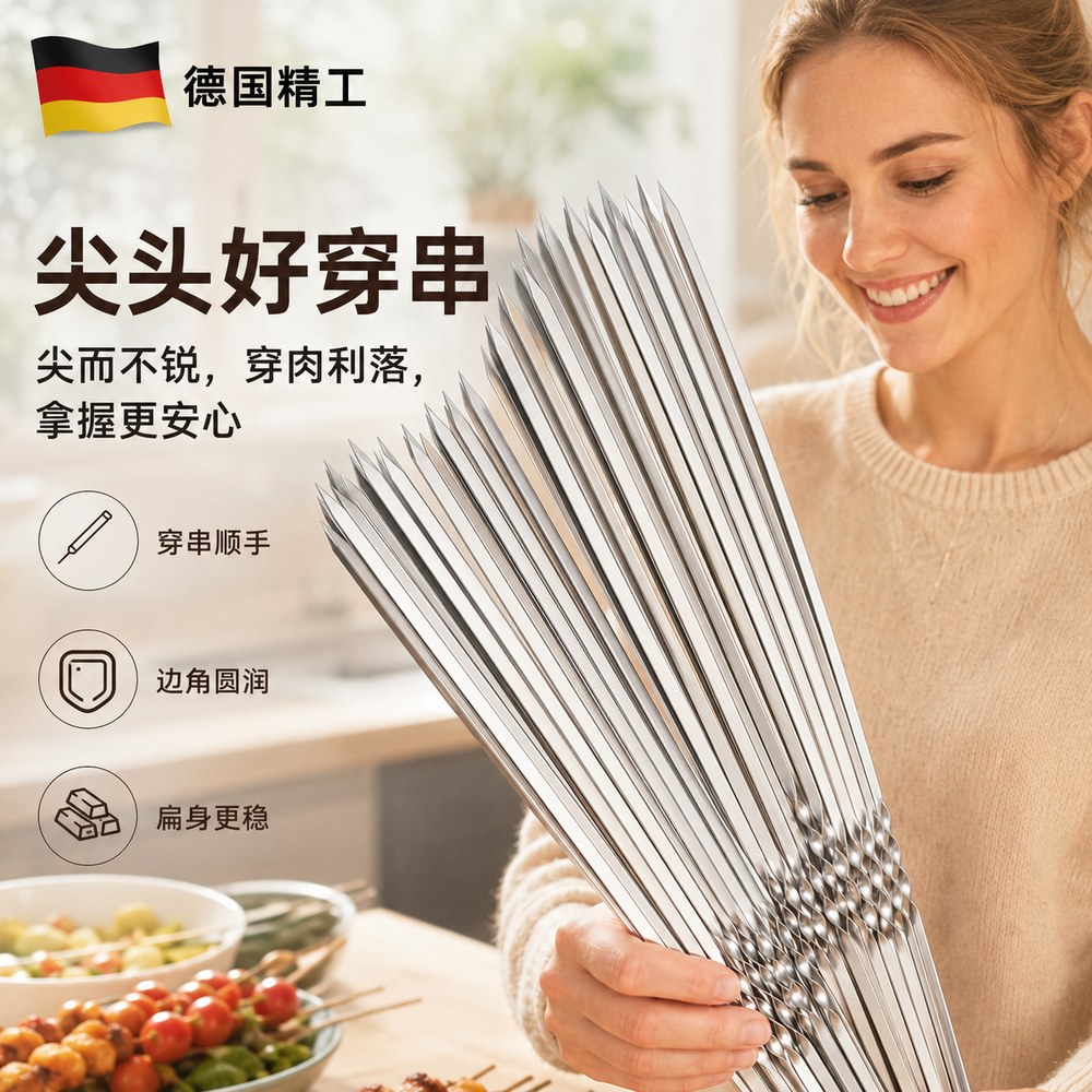 【央ma力荐】不锈钢烧烤签
