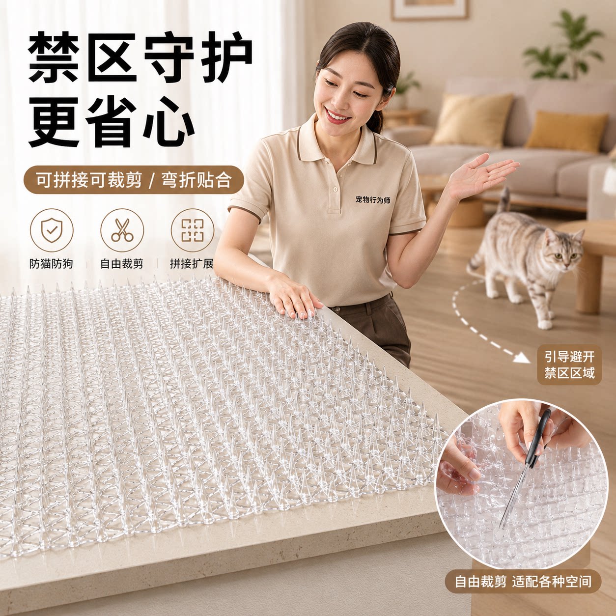 防猫刺钉驱猫神器上床乱