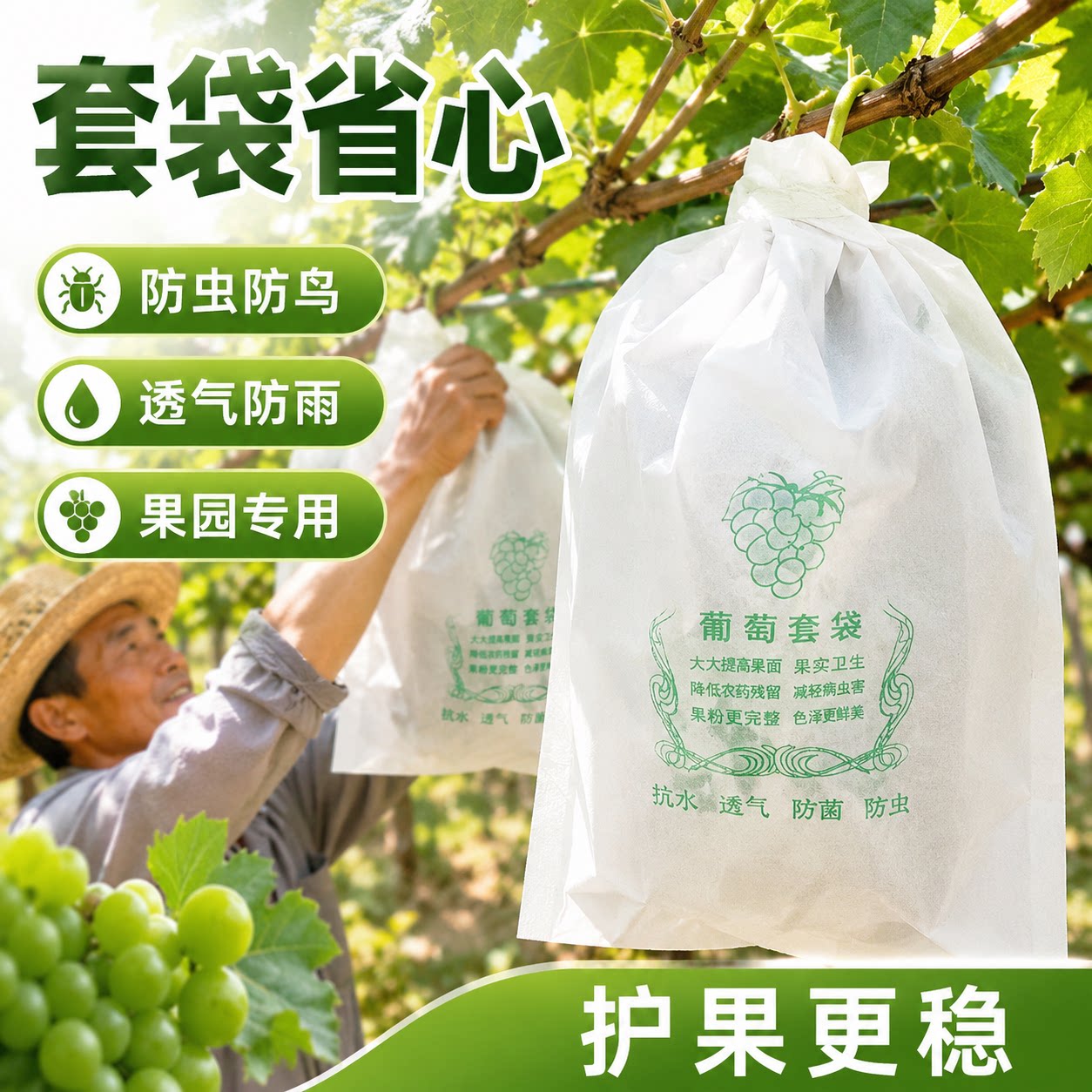 葡萄套袋专用袋防虫育纸