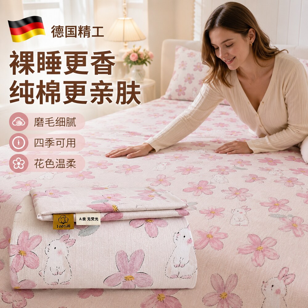 226新款加厚磨毛床单单件