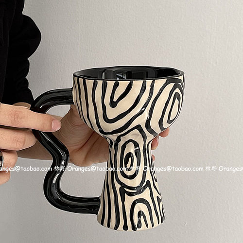 手作中古高脚杯陶瓷马克杯