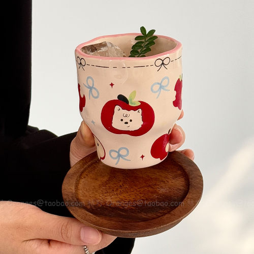 Oranges复古手作果趣狗狗手握杯