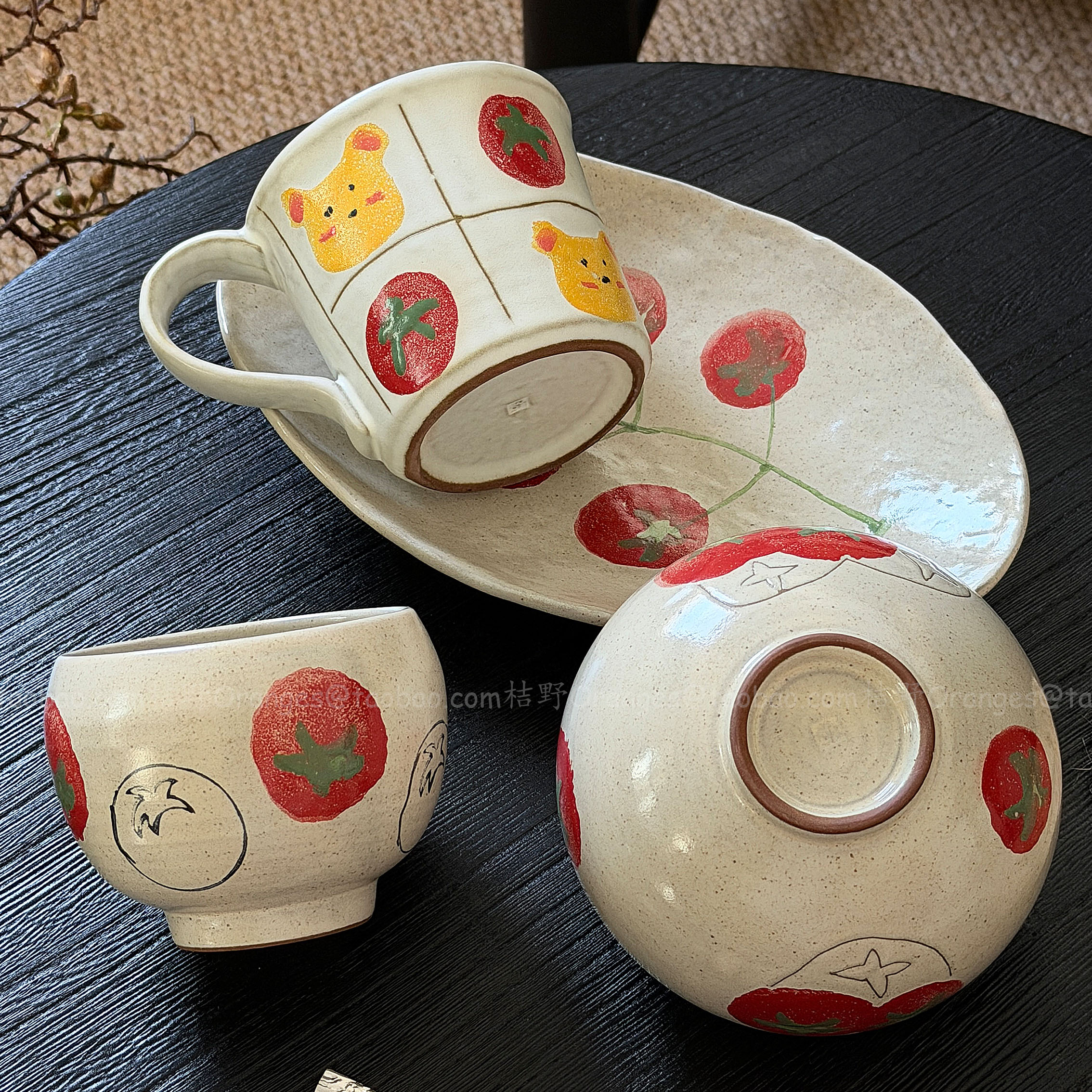 景德镇手绘番茄陶瓷餐具套装