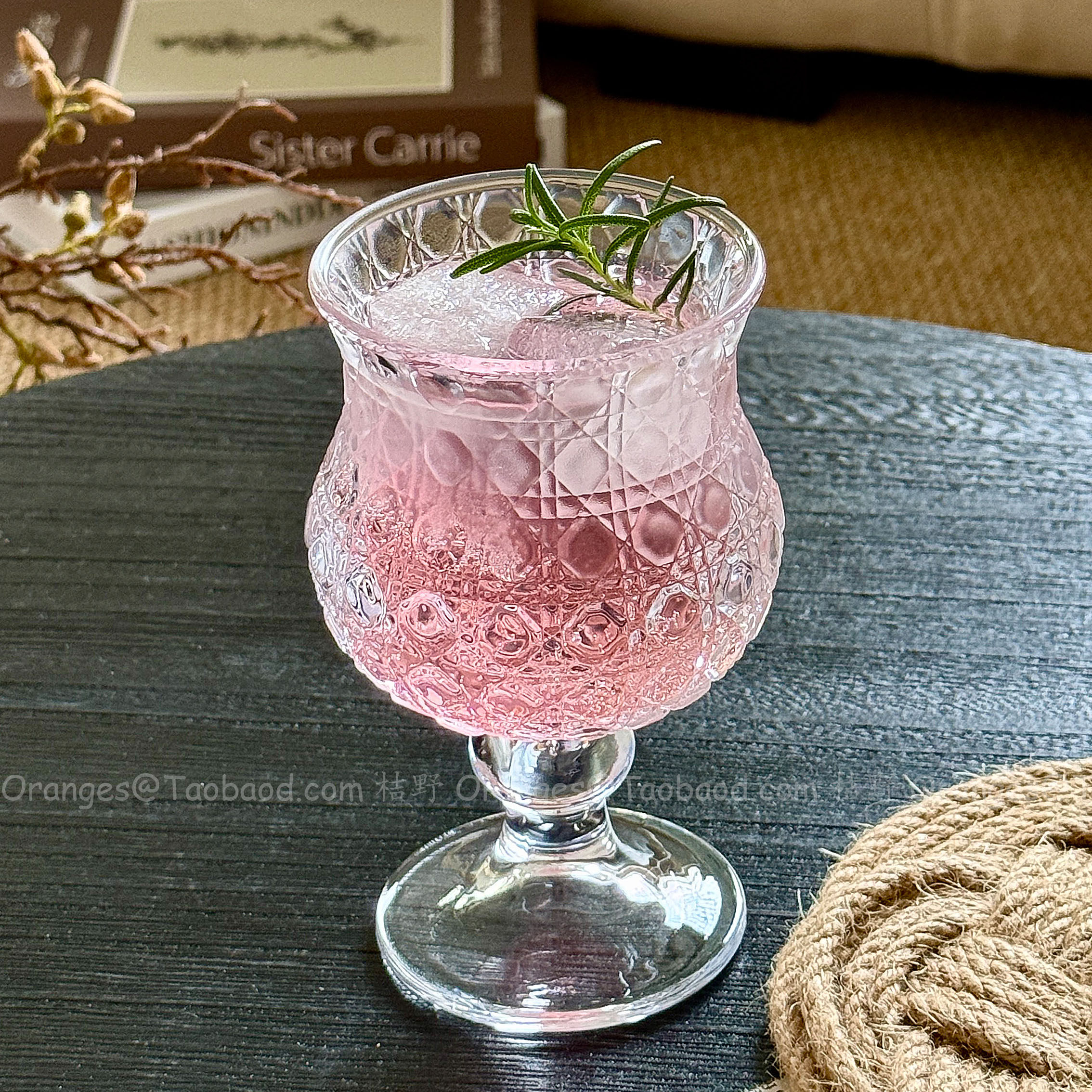 小众高级感宝格纹冷萃洋酒玻璃杯