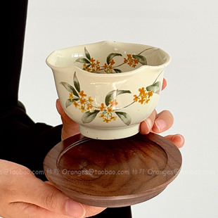 Oranges复古秋日金桂花口咖啡杯陶瓷杯马克杯日式拉花拿铁杯礼物