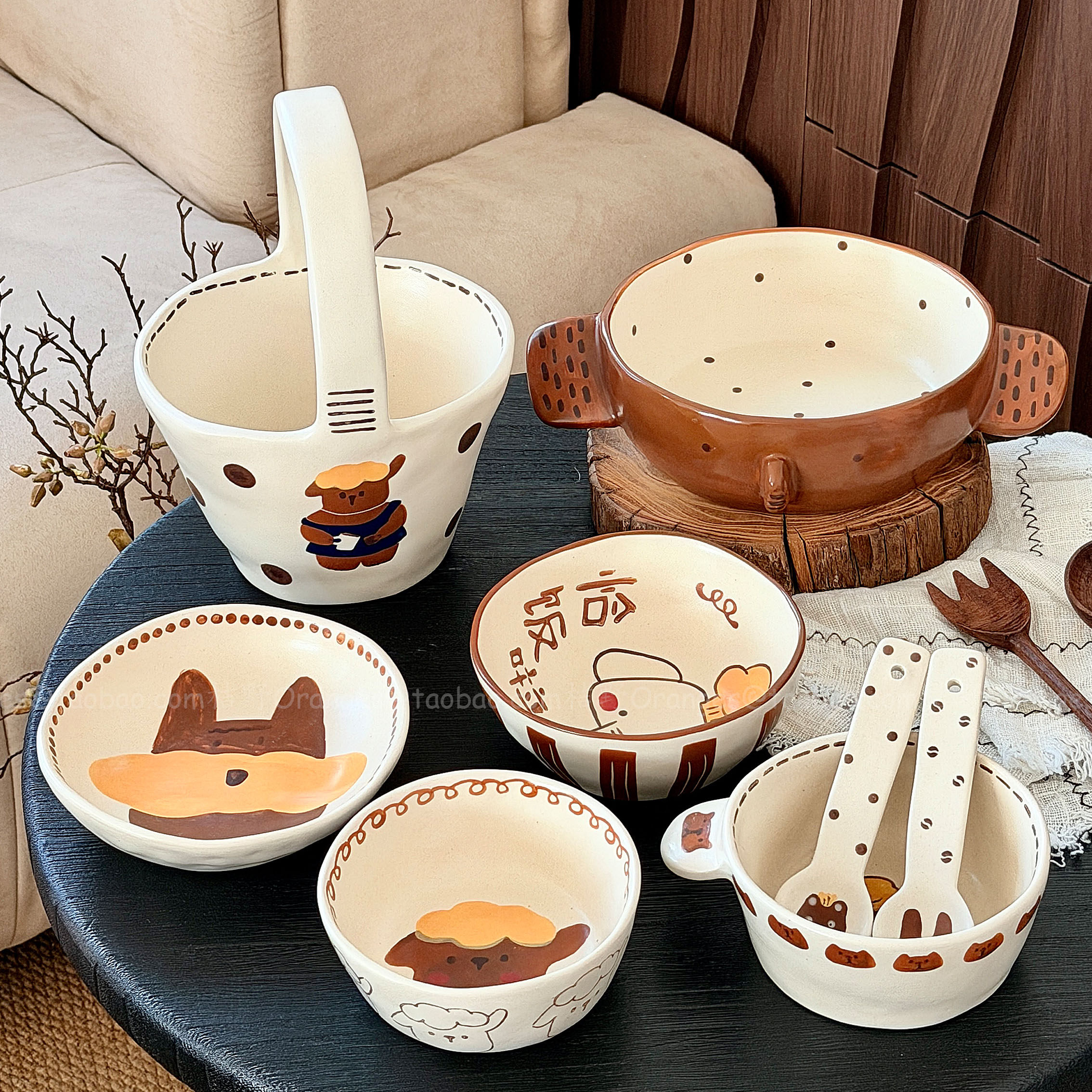 手作可爱牧趣农场陶瓷一人食餐具