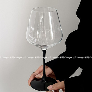 Oranges黑寡妇 小众设计中古高脚杯葡萄酒杯红酒杯鸡尾酒杯高级感