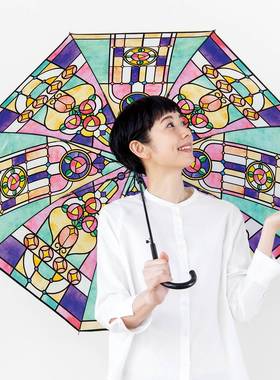 日本felissimo芬理希梦YOU+MORE！彩绘玻璃 透明雨伞大正浪漫晴雨