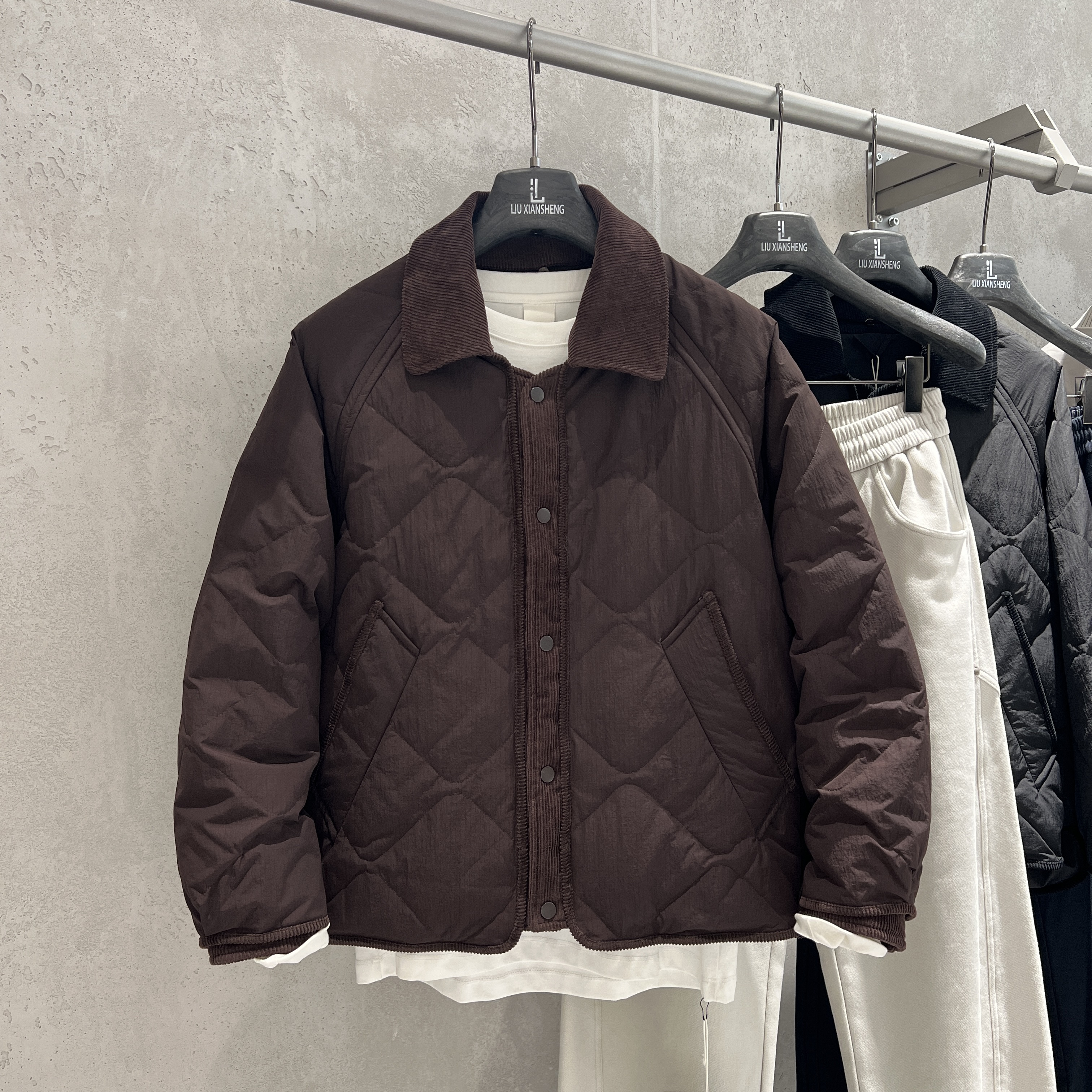 冬季新款日系翻领羽绒服90白鸭绒
